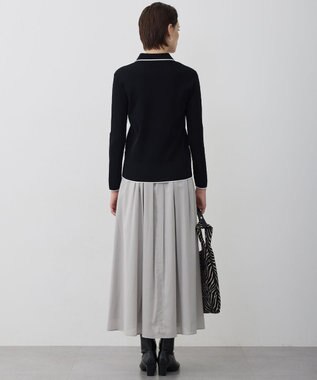 ICB シンセティックフルニードル ハーフジップニット ブラック