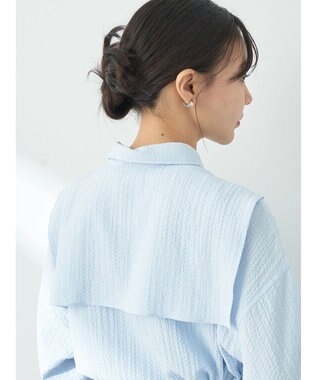 earth music&ecology ダブルカラーシャツ Light Blue