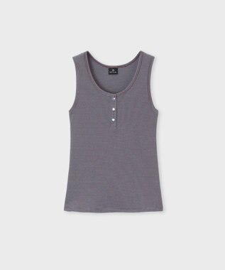 Paul Smith マルチカラーボタン ボーダー タンクトップ ボルドー