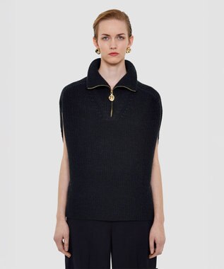 JOSEPH キャッシュ フィッシャーマンリブ　ベスト Black