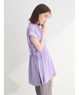 Green Parks ウエストドロストフレンチスリーブチュニック Purple