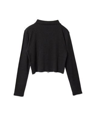 WEGO ヴィンテージウォッシュWZIPトップス ブラック