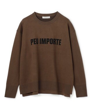 UNFILO スポンジニット ロゴジャガード ブラウン