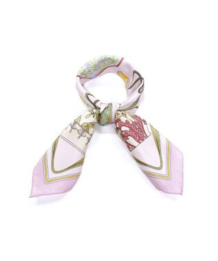 Marca ＜春の新色！＞【伝統横濱スカーフ】フラワーベースヌーヴォー  小判 シルクツイルスカーフ ピンク