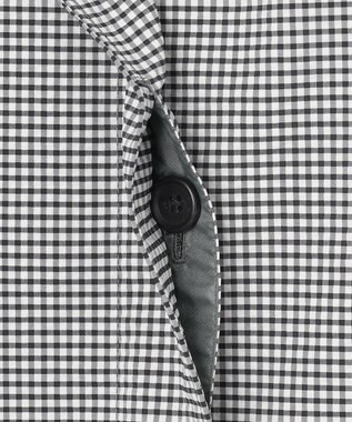 J.PRESS LADIES L 【洗える】Lightストレッチギンガム シングル トレンチコート ブラック×ライトグレーギンガム系