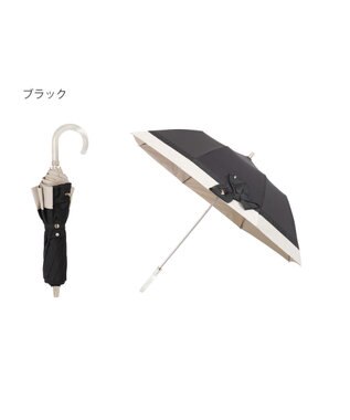 MOONBAT 【遮光/晴雨兼用日傘】LANVIN en Bleu (ランバン オン ブルー)ビジューリボン 遮熱 UV 折りたたみ傘 楽折 ブラック