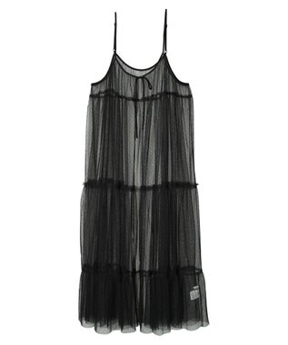 Green Parks ・ＥＬＥＮＣＡＲＥ　ＤＵＥ　２ｗａｙチュールキャミワンピ Black