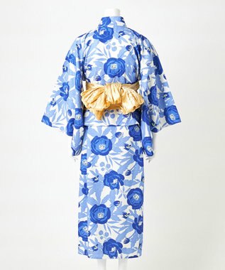 Feroux 【洗える・2WAY】 簡単着付け 浴衣 3点セット スカイブルー系4