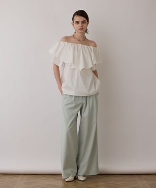 GRACE CONTINENTAL フリルオフショルトップ