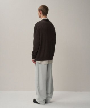 ATON WOOL WASHI | オーバーサイズカーディガン - UNISEX BROWN TOP