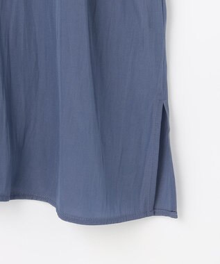 組曲 S ギャザーライトデシン ブラウス ダルブルー系