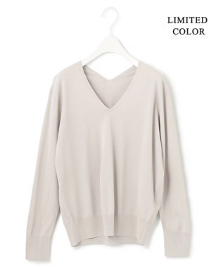 ICB 【WEB限定カラーあり・洗える】シンセティックハイゲージ Vネックプルオーバー ライトグレー系［WEB限定］