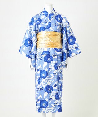 Feroux 【洗える・2WAY】 簡単着付け 浴衣 3点セット スカイブルー系4