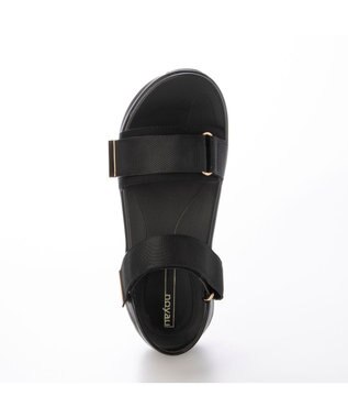 MODE ET JACOMO <noyau>厚底サテンベルクロスポーツサンダル ブラック
