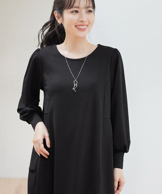 Tiaclasse L 【洗える】ドッキングティアードワンピース ブラック