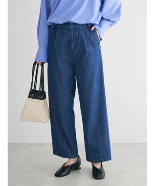 Green Parks ストレートタックデニムパンツ Blue