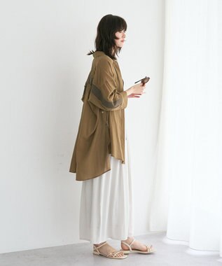 YECCA VECCA 【セットアップ可能】シルキータックワイドパンツ Gray Beige