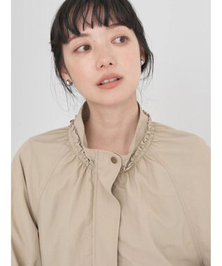 earth music&ecology スタンドフリルミリタリーブルゾン Beige