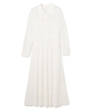 GRACE CONTINENTAL ウェーブニットワンピース ホワイト