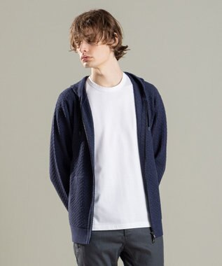 JOSEPH HOMME ヴィスコースリンクスジャガード　パーカ ネイビー系