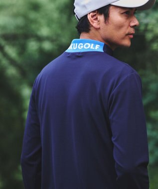 23区GOLF 【MEN】【吸水速乾/UVカット】スポーティ モックネックシャツ ネイビー系
