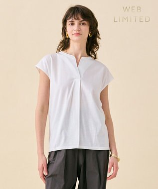 BEIGE， 【WEB限定・洗える】MELISSA / バックシフォンスキッパー半袖トップス