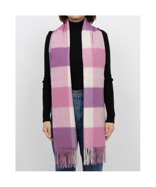 UNBILLION カシュネ cache nez / ウールチェックストール ピンク