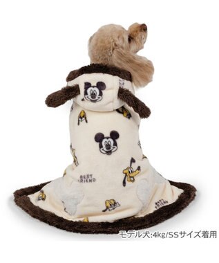 PET PARADISE ディズニー プルート 着る毛布 小型犬 ホワイト×ブラウン