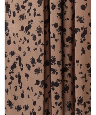 Te chichi フラワーシフォンフリルネックドレス ベージュ