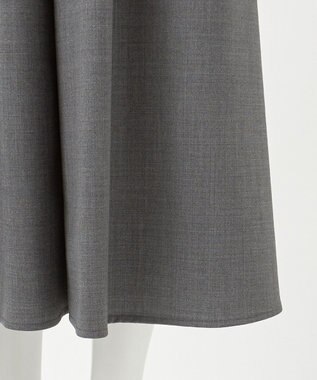 23区 L 【エステータ】ウールトロドライストレッチ カシュクールシャツ ワンピース グレー系