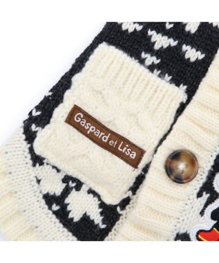 PET PARADISE リサとガスパール 背中開きニット 小型犬 ホワイト×ブラック