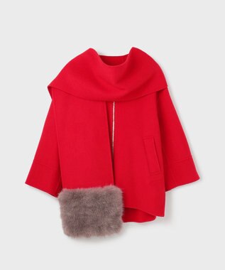 GRACE CONTINENTAL フードストールリバーコート レッド