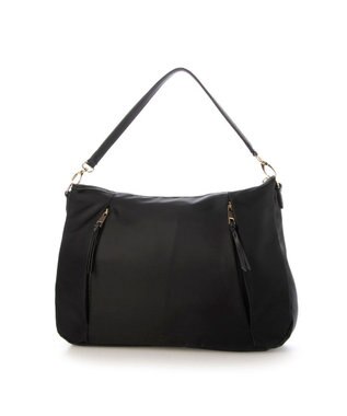 UNBILLION ペルケ perche / ナイロン牛革ヒネリかぶせ2wayトート ブラック