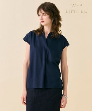 BEIGE， 【WEB限定・洗える】MELISSA / バックシフォンスキッパー半袖トップス