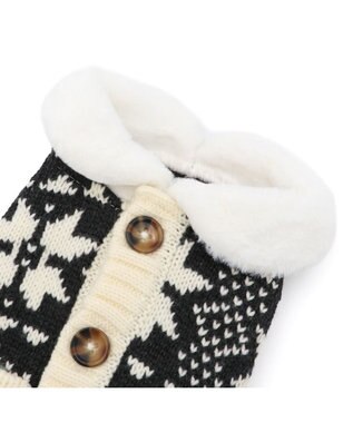 PET PARADISE リサとガスパール 背中開きニット 小型犬 ホワイト×ブラック