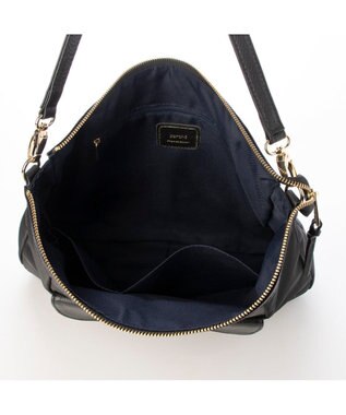 UNBILLION ペルケ perche / ナイロン牛革ヒネリかぶせ2wayトート ブラック