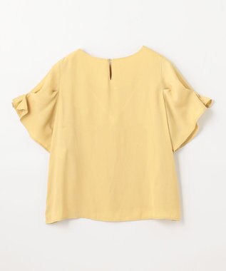 ANY マットサテン袖タックブラウス イエロー