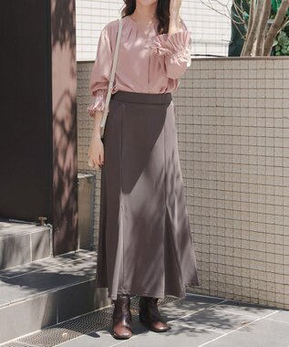 Tiaclasse L 【洗える】プリーツスリーブブラウス ピンク