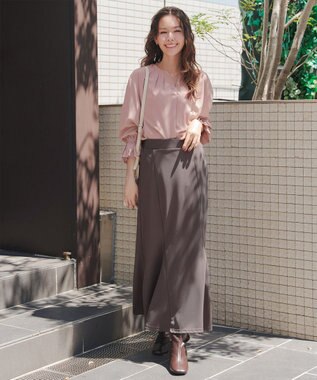 Tiaclasse L 【洗える】プリーツスリーブブラウス ピンク