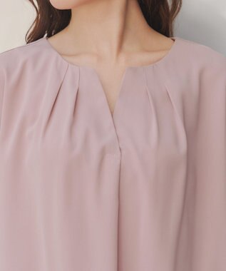 Tiaclasse L 【洗える】プリーツスリーブブラウス ピンク