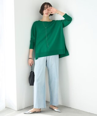 UNFILO マイビューティニット ボートネック グリーン