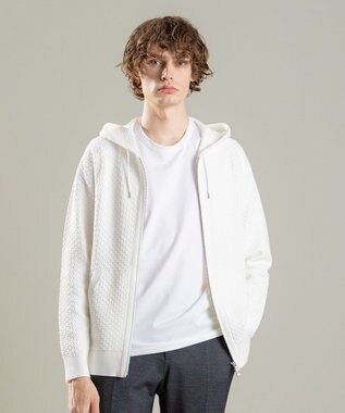 JOSEPH HOMME ヴィスコースリンクスジャガード　パーカ ホワイト系