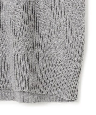 JOSEPH HOMME  新柄【洗える】シルクバルキー　　ハイネックジップアップニット ライトグレー系