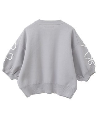 Green Parks ・ＥＬＥＮＣＡＲＥ　ＤＵＥ　ライン刺繍５分袖ニット Beige