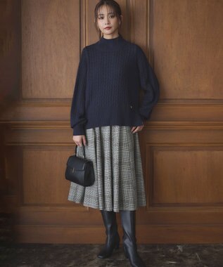 組曲 T/Rツイルストレッチ フレアスカート ベージュ系3