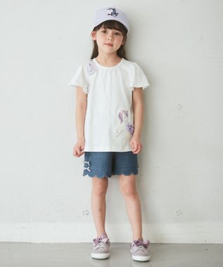 ANY KIDS ユニコーンポシェットTシャツ オフホワイト系