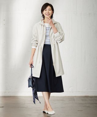 J.PRESS LADIES ストライプ プリント 剣先 スカーフ ネイビー系5