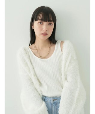 earth music&ecology ２ＷＡＹネックリブタンクトップ Off White