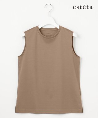 23区 【エステータ】スーピマコットン プレミアムジャージー ノースリーブTシャツ