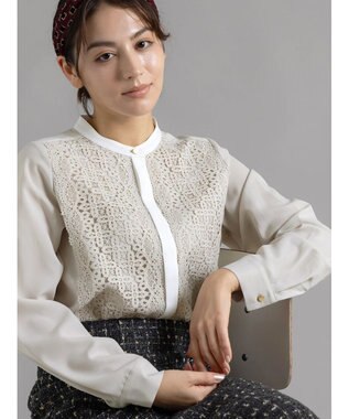 Te chichi 【WEB限定カラーあり】フロントレースブラウス オフホワイト